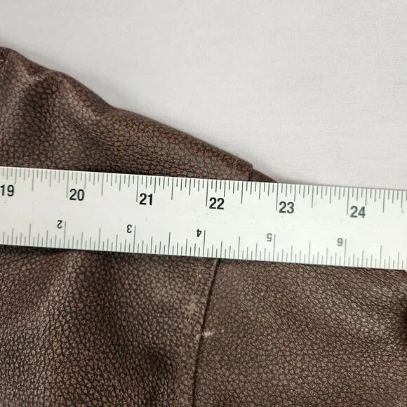 Vtg Browning Gold Brown Leather Jacket Men's XL TG Shoulder Patch Zip Logo